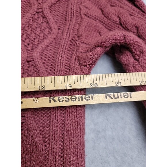 Fossil Sweater Womens M Mauve Berry Pullover Crewneck Cotton Angora Blend Soft - Picture 7 of 10
